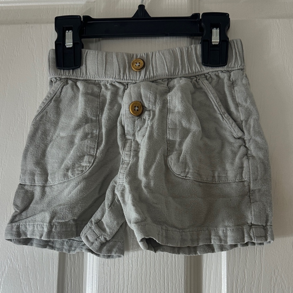 Zara Light Gray Elastic-Waist Kids Shorts